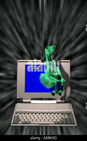 Trojan horse computer virus, conceptual illustration Stock Photo - Alamy