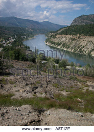 Columbia River Valley near Castlegar and Genelle BC Stock Photo