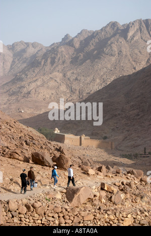 St Catherine s Monestry at the foot of Mount Sinai Gebal Musa Stock Photo