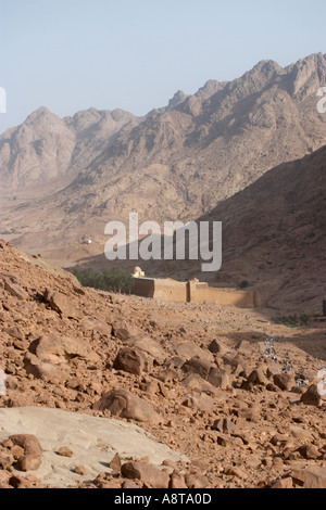 St Catherine s Monestry at the foot of Mount Sinai Gebal Musa Stock Photo