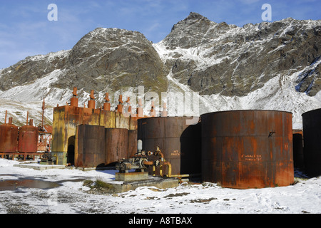 Old whaling station, Antarctica, Suedgeorgien, Grytviken Stock Photo