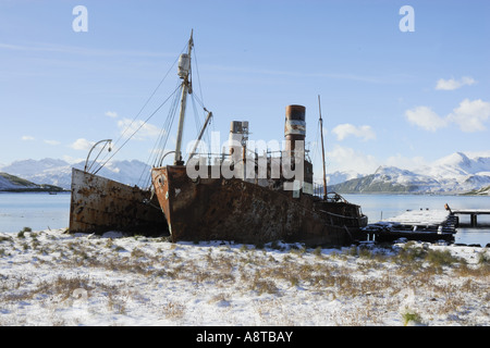 Old whaling station, Antarctica, Suedgeorgien, Grytviken Stock Photo