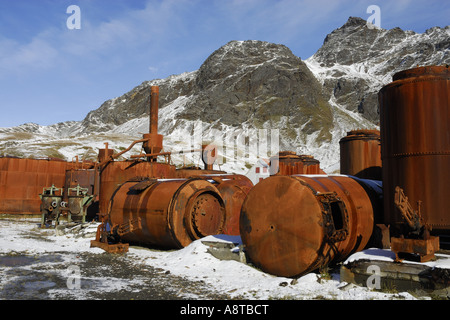 Old whaling station, Antarctica, Suedgeorgien, Grytviken Stock Photo