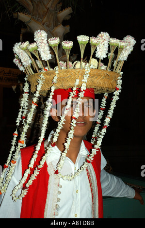 Tunisian man selling Jasmine in Hammamet Yasmine North Africa Stock Photo