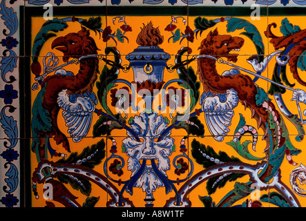 Ceramic tiles in the vestibule of building Granada Granada Province Spain Europe Stock Photo