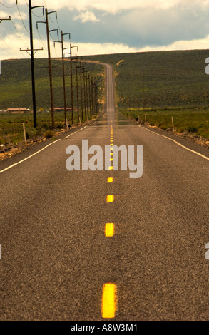 Highway in remote area of Eastern Washington USA Stock Photo