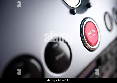 Aston Martin Vanquish start button Stock Photo
