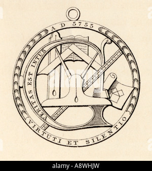 Masonic Seal Engraving Stock Photo