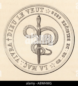 Masonic Seal Engraving Stock Photo