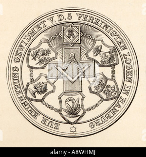 Masonic Seal Engraving Stock Photo