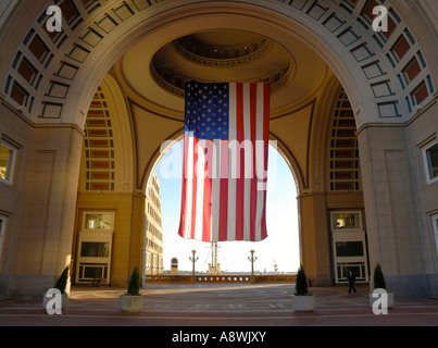 The American national flag at Rowes Wharf, Boston MA Stock Photo