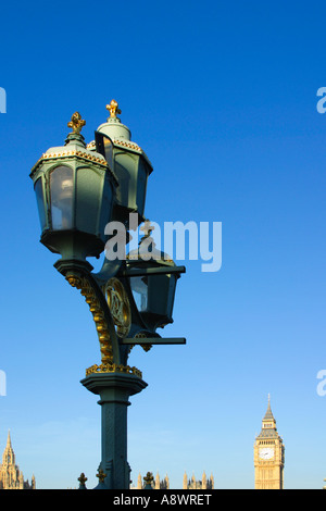 Lamp-standards on Westminster Bridge, London Stock Photo