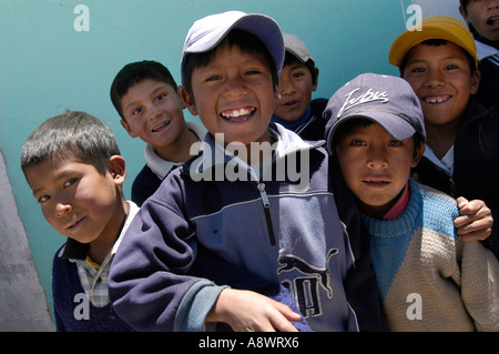 Bolivia Schoolchildren in Curawara village Stock Photo