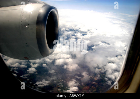 View out of Aircraft Window Stock Photo