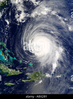 Hurricane Isabel east of the Bahamas viewed from space Stock Photo