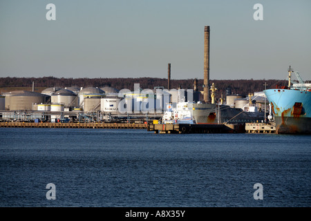 A part of Torshamnen oil harbor in Gothenburg the most important general oil harbour in the Nordic region Sweden Stock Photo