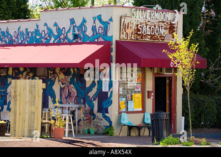 Silvermoon Saloon Trade Street Arts District Winston Salem North Carolina Stock Photo