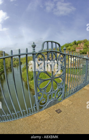 iron bridge village alongside in the valley of the river severn shropshire midlands england uk Stock Photo