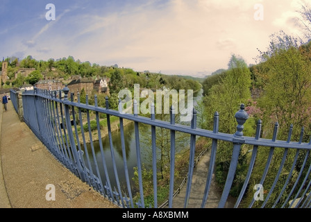 iron bridge village alongside in the valley of the river severn shropshire midlands england uk Stock Photo