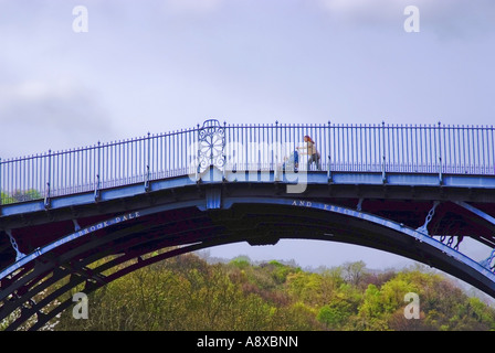 iron bridge village alongside in the valley of the river severn shropshire midlands england uk Stock Photo