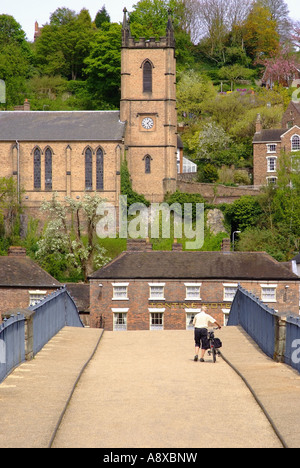 iron bridge village alongside in the valley of the river severn shropshire midlands england uk Stock Photo