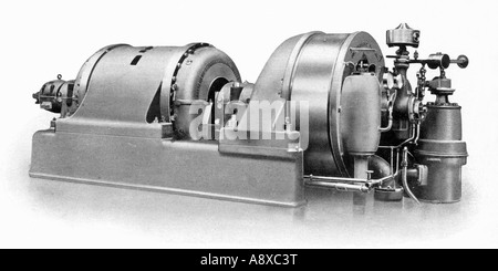 A E G CURTIS THREE PHASE STEAM TURBO ELECTRICAL GENERATOR Stock Photo