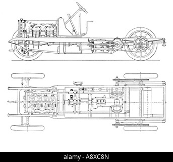 DIAGRAM OF FOUR CYLINDER PETROL ENGINE CAR CHASSIS WITH CARDAN SHAFT ...