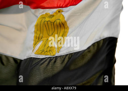 The Egyptian flag on a sighseeing boat on the Nile Stock Photo