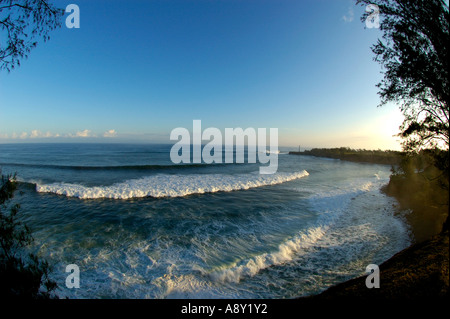 Surfing at Lighthouse Kohala Hawaii Stock Photo