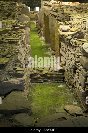 dh Midhowe Cairn ROUSAY ORKNEY Neolithic burial chambered stalled tomb stone age grave Stock Photo