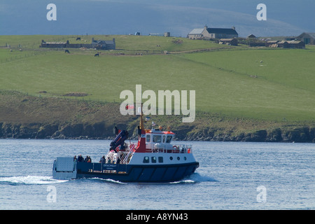 dh Graemsay island HOY SOUND ORKNEY Orkney Ferries MV Graemsay sailing passed shore ferry scotland islands boat isle travel transport