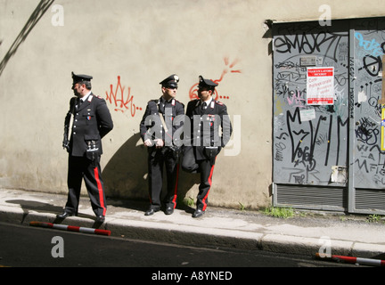 Policemen on street in Italy Stock Photo