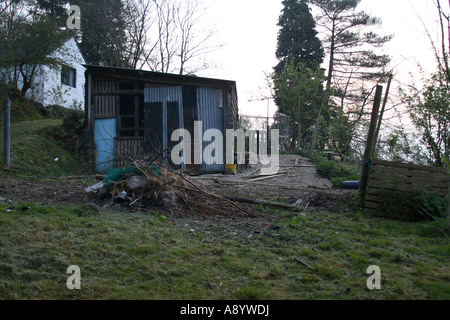 VEG PLOT AND POLY TUNNEL SITE BEFORE DEVELOPMENT Stock Photo