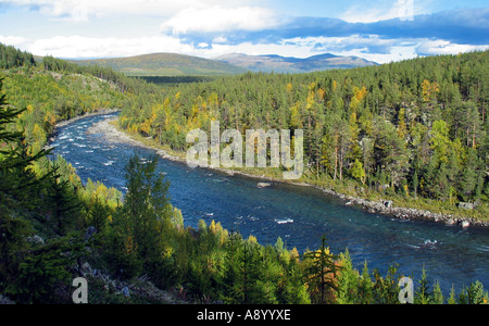 The turning of the seasons Indian summer Jotunheimen Norway Stock Photo