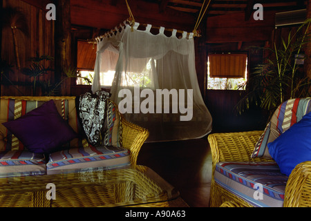 010 1997 Double Island Queensland Australia Guest hut interior Stock Photo