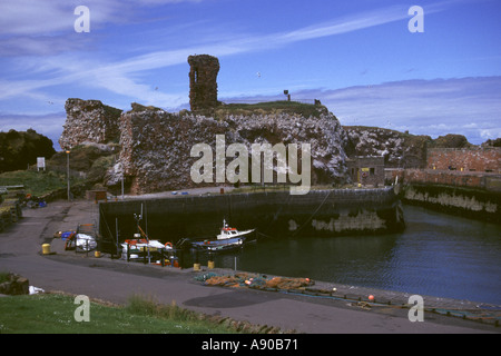 The Harbour And Castle Ruins At Dunbar, East Lothian Scotland UK Stock ...