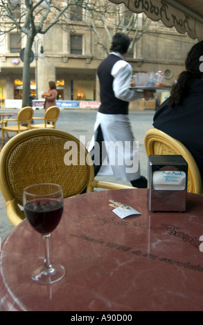 Sidewalk,spanish Cafe in Palma de Mallorca Balearic Islands Spain Stock Photo