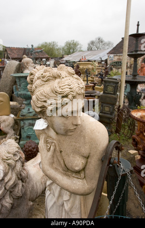 England Somerset Wells reclamation reclaimed garden sculpture in the yard Stock Photo