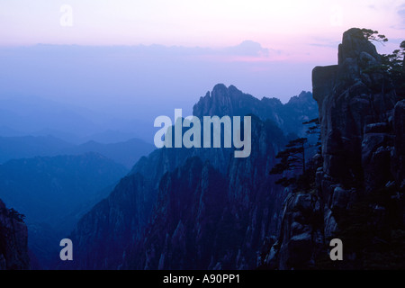 View Over Mountains, Huangshan, China Stock Photo