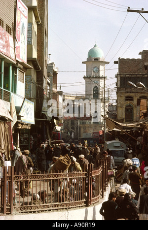 Pakistan NWFP Peshawar Old City clock tower Stock Photo