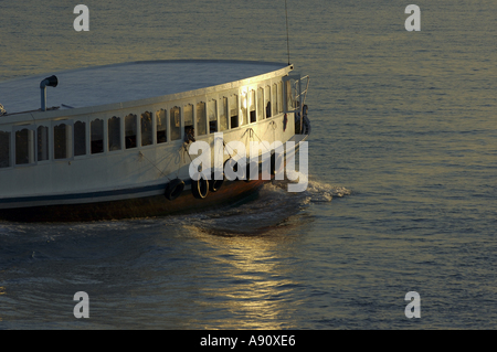 Maldives A Typical Dhoni Boat Transporting Passengers From An Island To Another Stock Photo