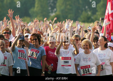 Runners at the start of the Race For Life charity event Warwick England Stock Photo