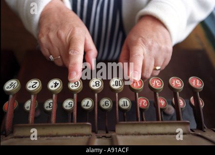Old fashioned English cash register or till Stock Photo