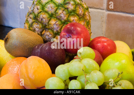 A selection of healthy juicy colorful fruits Stock Photo