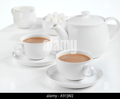 TWO CUPS OF TEA Stock Photo