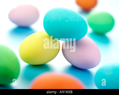 COLOURED EASTER EGGS Stock Photo