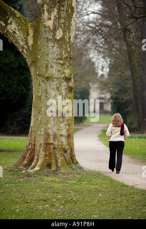A young woman in a park Stock Photo