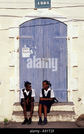 Caribbean, BWI, St. Lucia, Street Scene, Soufriere. Stock Photo