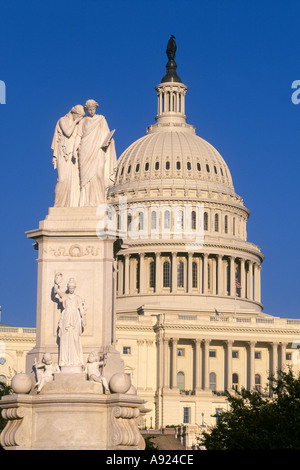 US Capitol Building and the peace monument Washington DC Stock Photo