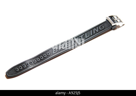 Rubber strap for Breitling Aerospace repetition minutes titanium gents wristwatch Stock Photo